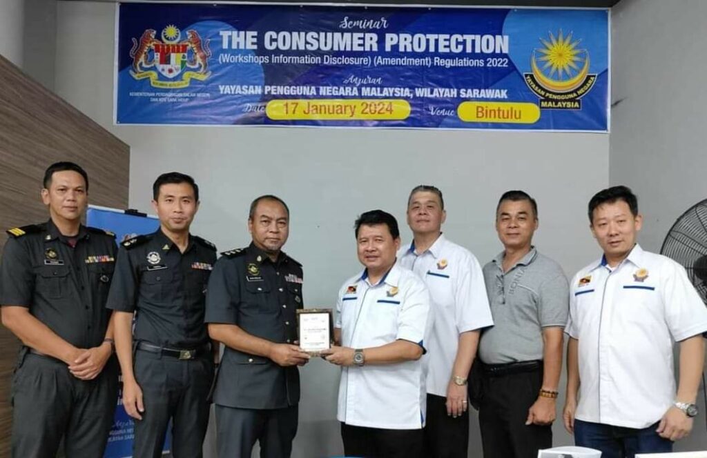 Yayasan Pengguna Negara Malaysia (YPNM), Bintulu Branch (马来西亚国家消费者基金会，民都鲁分会) has successfully organised the seminar on “Insights into The Consumer Protection (Workshop Information Disclosure) (Amendment) Regulations 2022” with the collaboration from Persatuan Bengkel Automobil Bintulu (PBAB) (民都鲁车辆修理同业公会) on ---